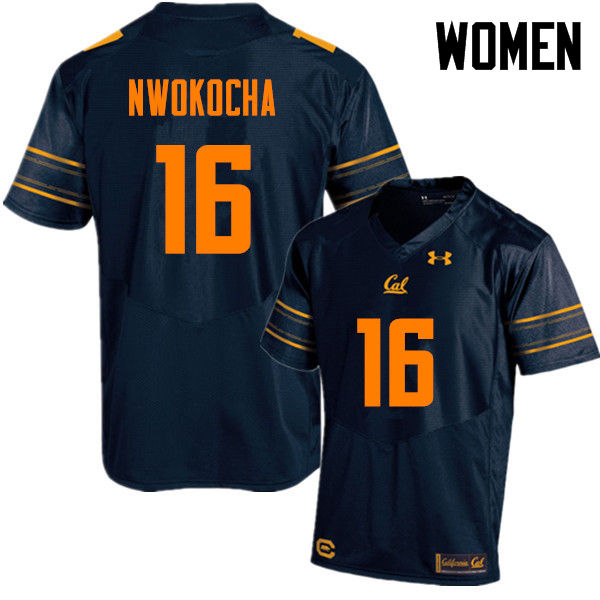 Women #16 Chibuzo Nwokocha Cal Bears (California Golden Bears College) Football Jerseys Sale-Navy
